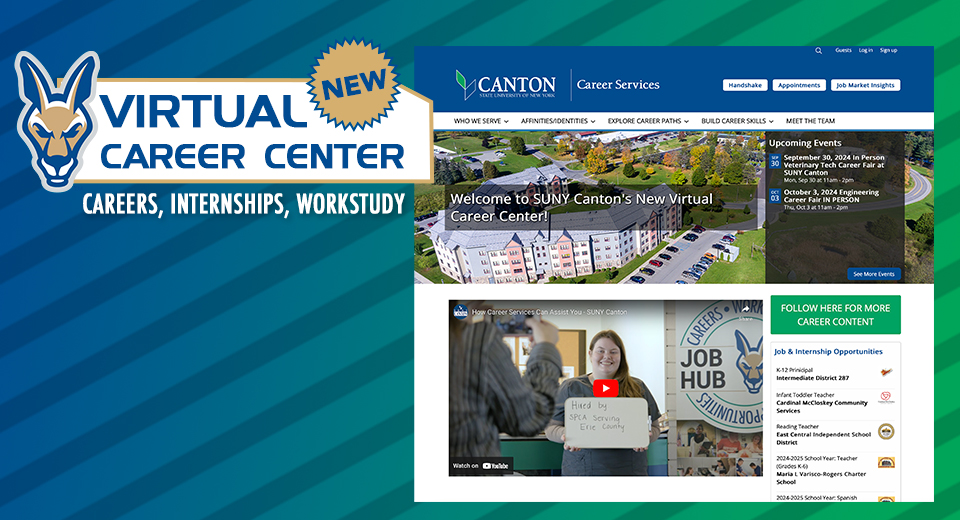 New Virtual Career Center - Careers, Internships, Workstudy