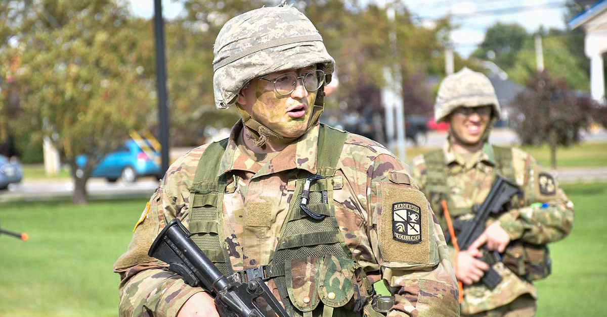 ROTC cadet in camouflage