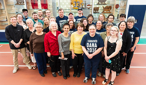 A group of Chaney Dining Center and food service staff members