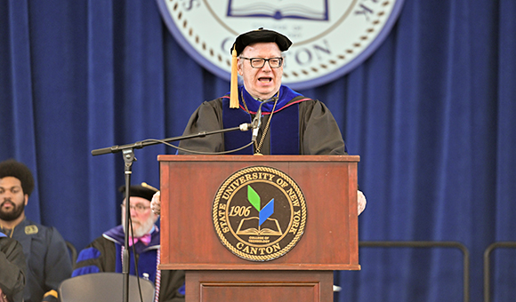 President Zvi Szafran speaks during Commencement 2024.