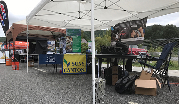 SUNY Canton table setup at the Adirondack Nationals Car Show 2017