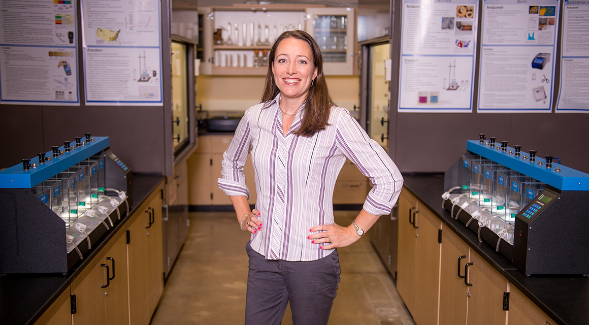 Adrienne Rygel in the Water Filtration Lab.