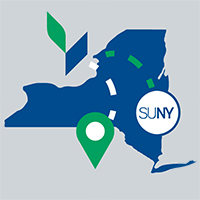 A map of connecting SUNY Canton to SUNY and other locations within New York State