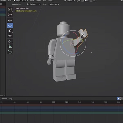 Rendering of a character in Blender
