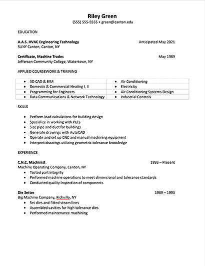 HVAC Eng Tech Resume