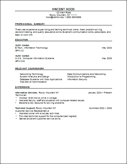 IT Resume #1