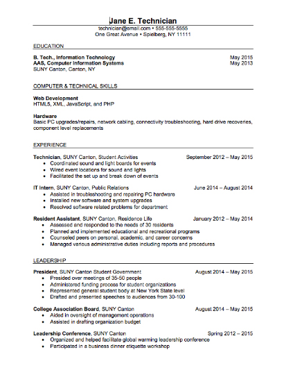 IT Resume #2