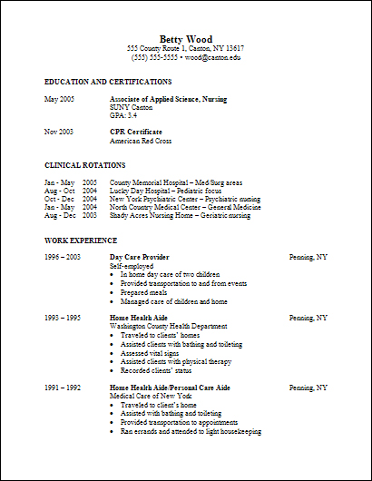 Sample Resumes Suny Canton