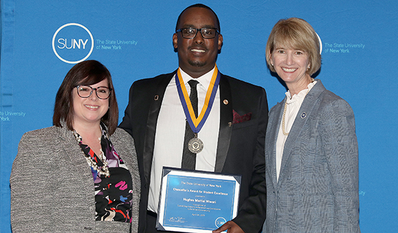 SUNY Canton Business Administration major Hughes Ntwari wins Chancellor's Award