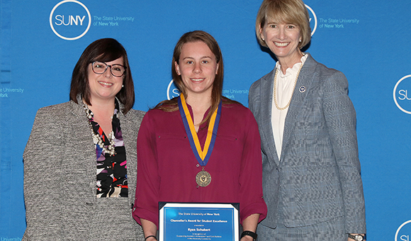 Ryan Schubert receives the 2019 SUNY Chancellor's Award.