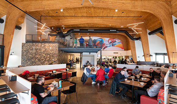 Students eating at Chaney Dining Center