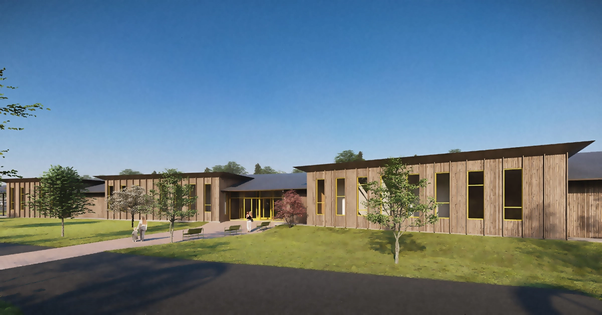 A rendering of SUNY Canton's proposed Childcare Center building.