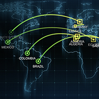 Map showing cyber attacks