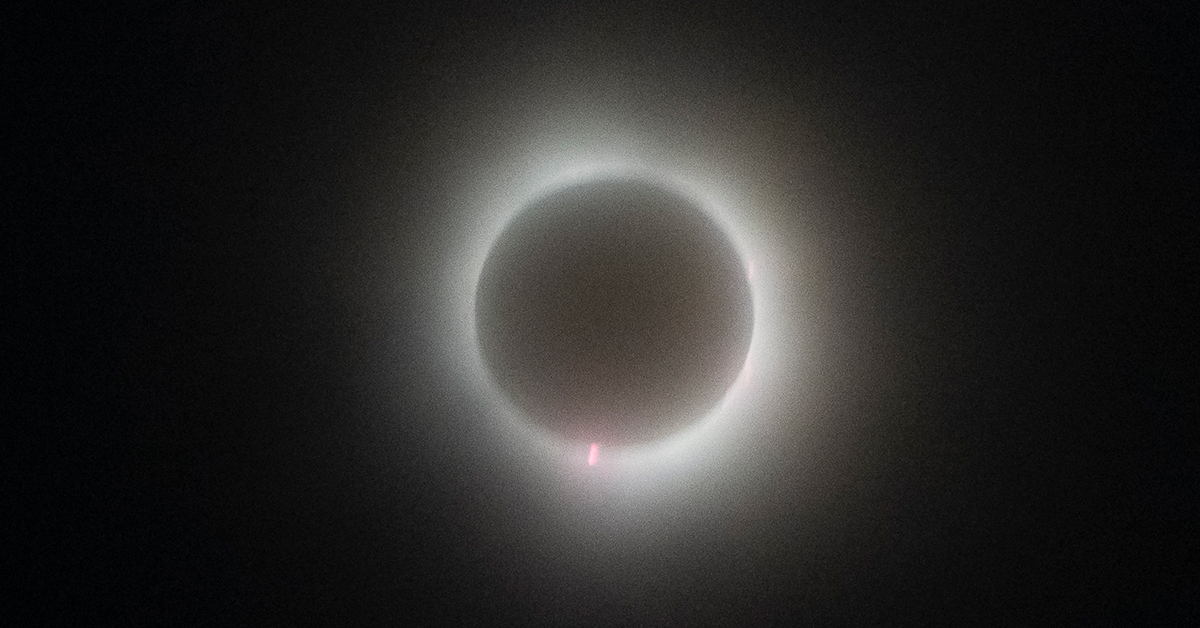 Solar eclipse reaches totality.