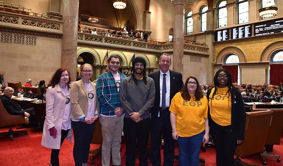 EOP students and staff visiting Assemblyman Gray at the capitol building.