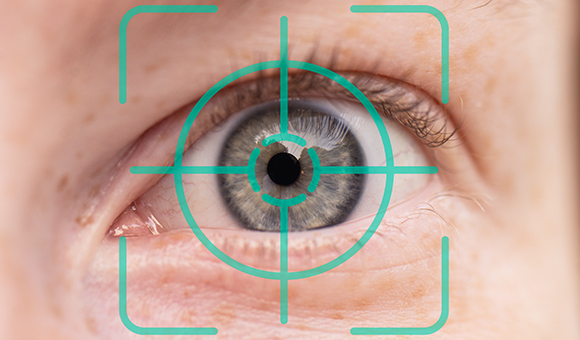 Eyeball with a tracking target