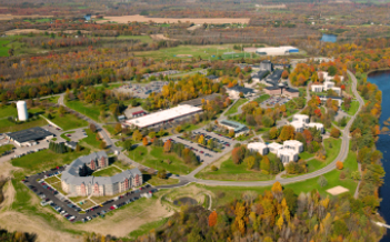 An aerial view of the campus