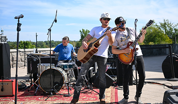 A band plays during Family Weekend 2023.