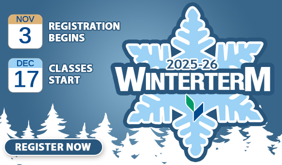Winterterm 2025: Register Now - Nov 3 - Registration Begins, Dec 17 - Classes start