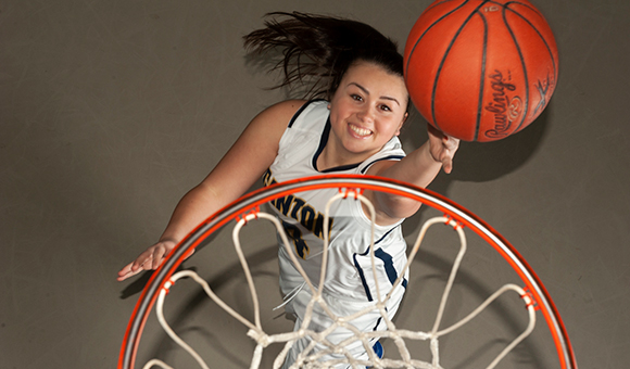 Ilijana Todorovic drives in for a basket.