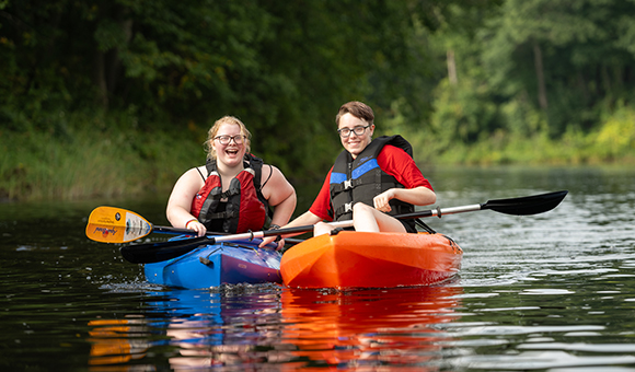 Students kayaking on the Grasse River