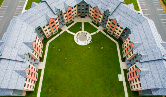 Aerial view of Kennedy Hall