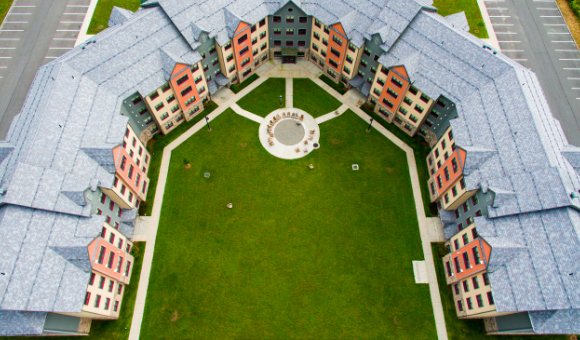 Aerial view of Kennedy Hall