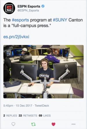 The #esports program at #SUNY Canton is a 