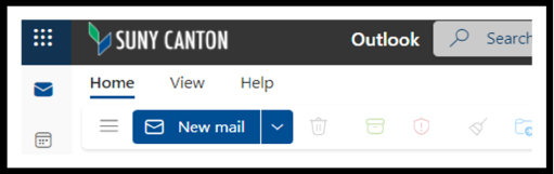 Screenshot: Outlook 365 New Mail button