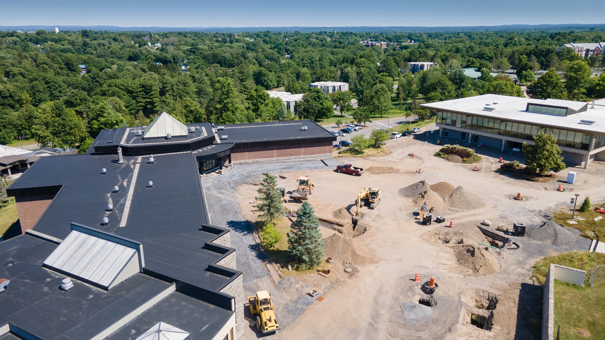 Aerial view of the Roselle Academic Plaza under construction.
