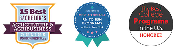Badges: Best Agricultural & Agribusiness, Most Affordable RN to BSN, Best College Programs in the US