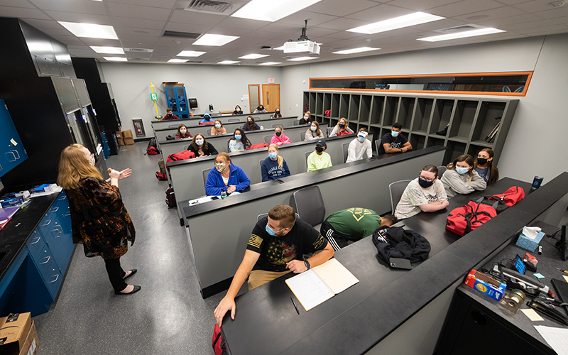 The new classroom criminal investigation laboratory in Dana Hall.