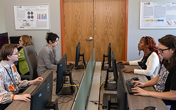 Students work in the AISP Research lab.