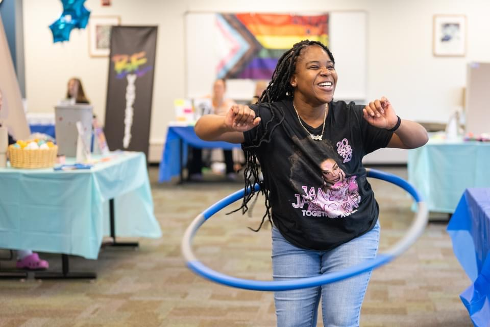 A Student Hula Hooping
