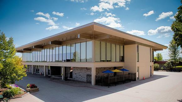 Blue skies over Southworth Library.