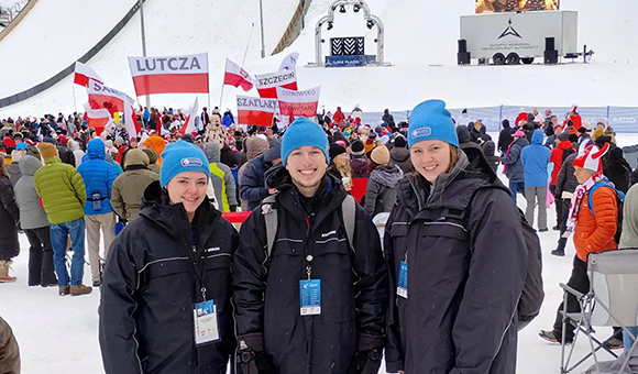 Students at the 2024 Ski Jump World Cup in Lake Placid.