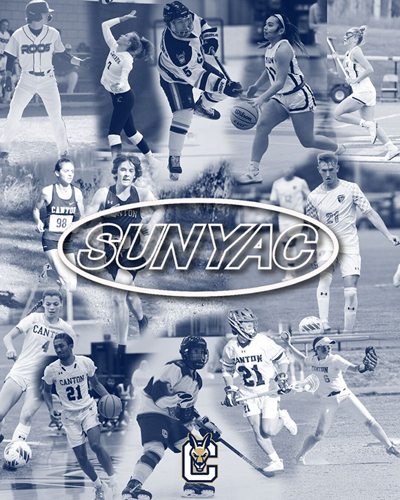 SUNYAC - Collage showing all SUNY Canton Kangaroo athletic teams