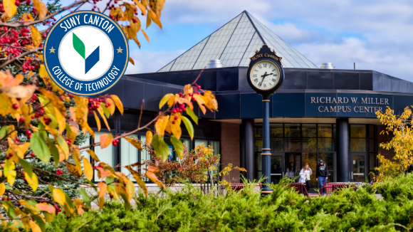 Miller Campus Center with circle logo