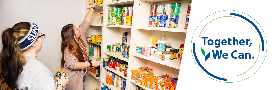 Together, We Can. - Students stocking the food pantry.
