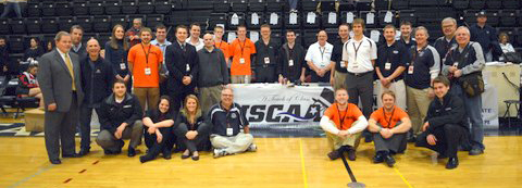 USCAA staff pose with SUNY Canton students