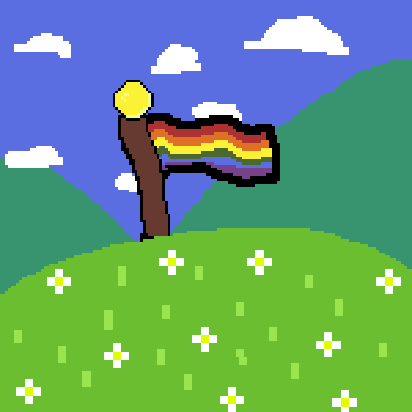 Pride flag waving animation