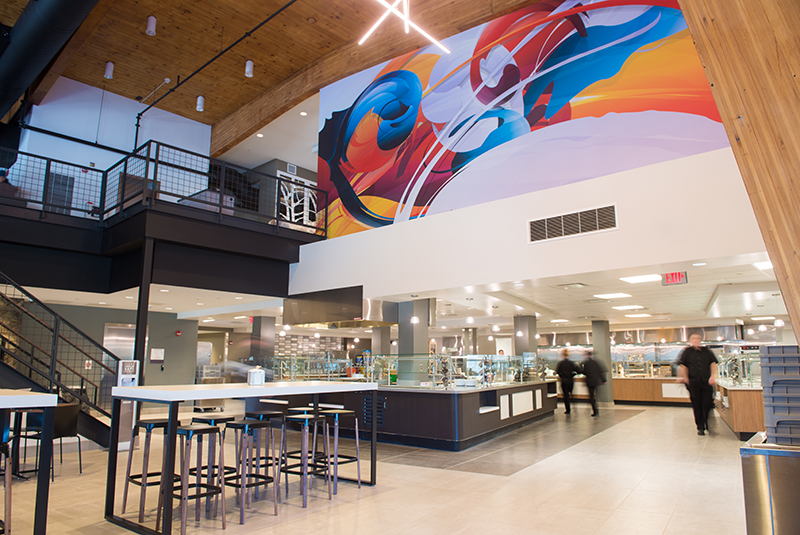 The newly renovated Chaney Dining Center food stations